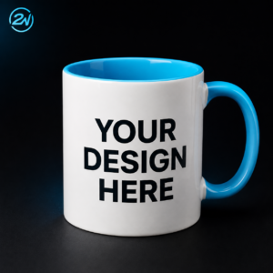 Personalisierte Tasse 450 ml mit farbigem Henkel und Innenfarbe